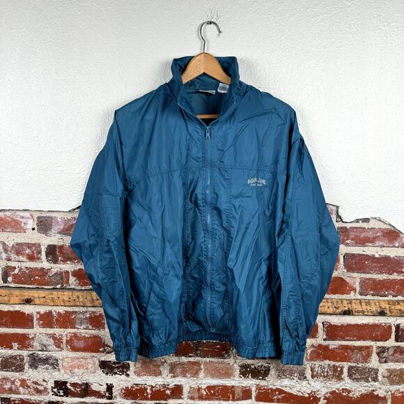 Vintage Ron Jon Surf Shop Jacket Size Small Blue Nylon Zip Up Windbreaker 90s - Picture 1 of 7